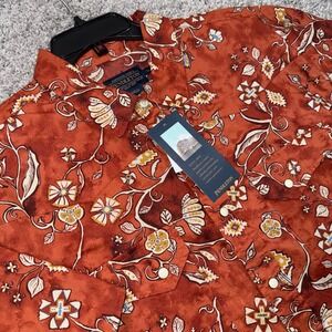 Pendleton Western Shirt Mens XL Floral Geometric Pearl Snap Front Rust NEW